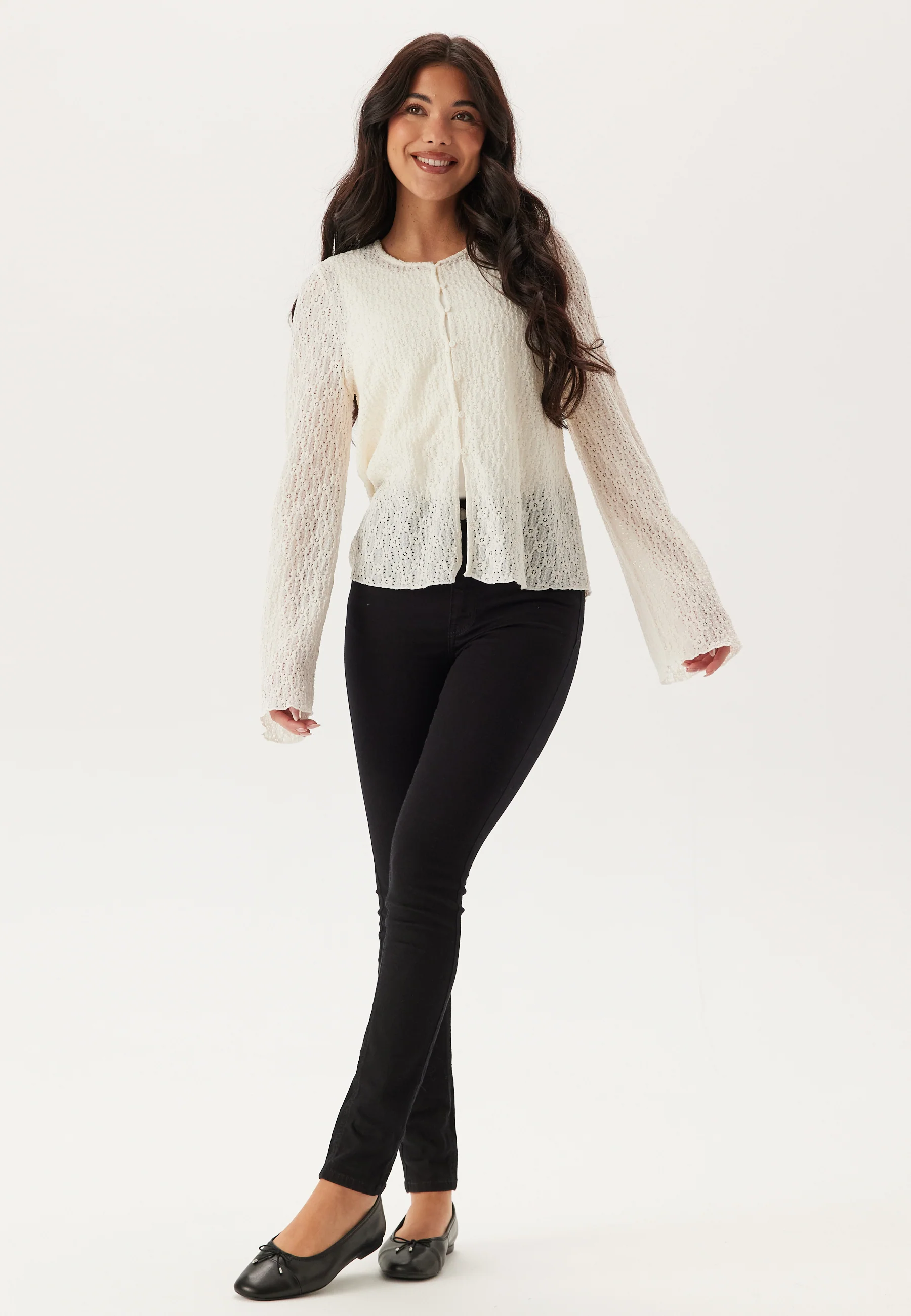 Trumpet Sleeve Lace Cardigan - Image 5