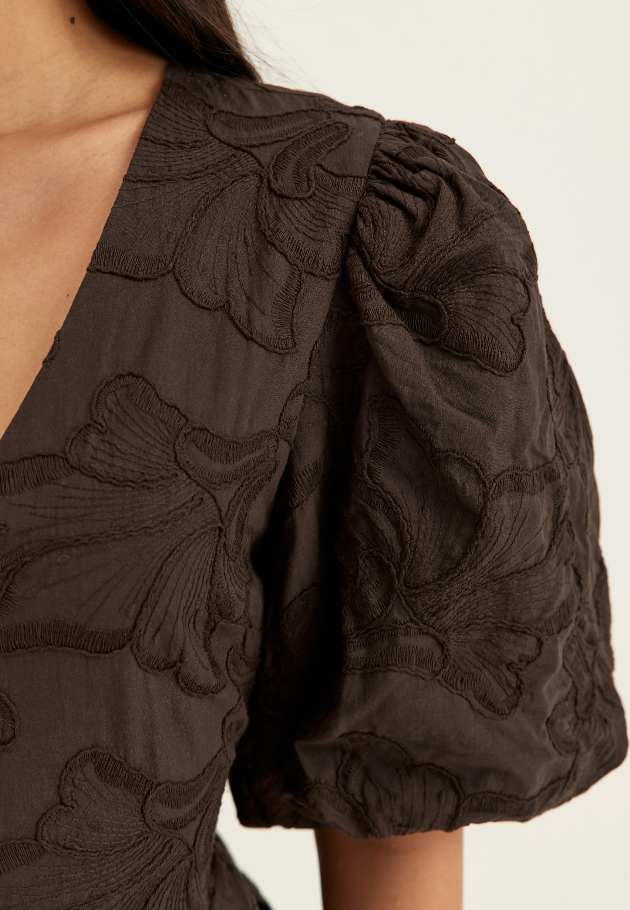 V-neck Bubble Hem Short Dress - Image 5