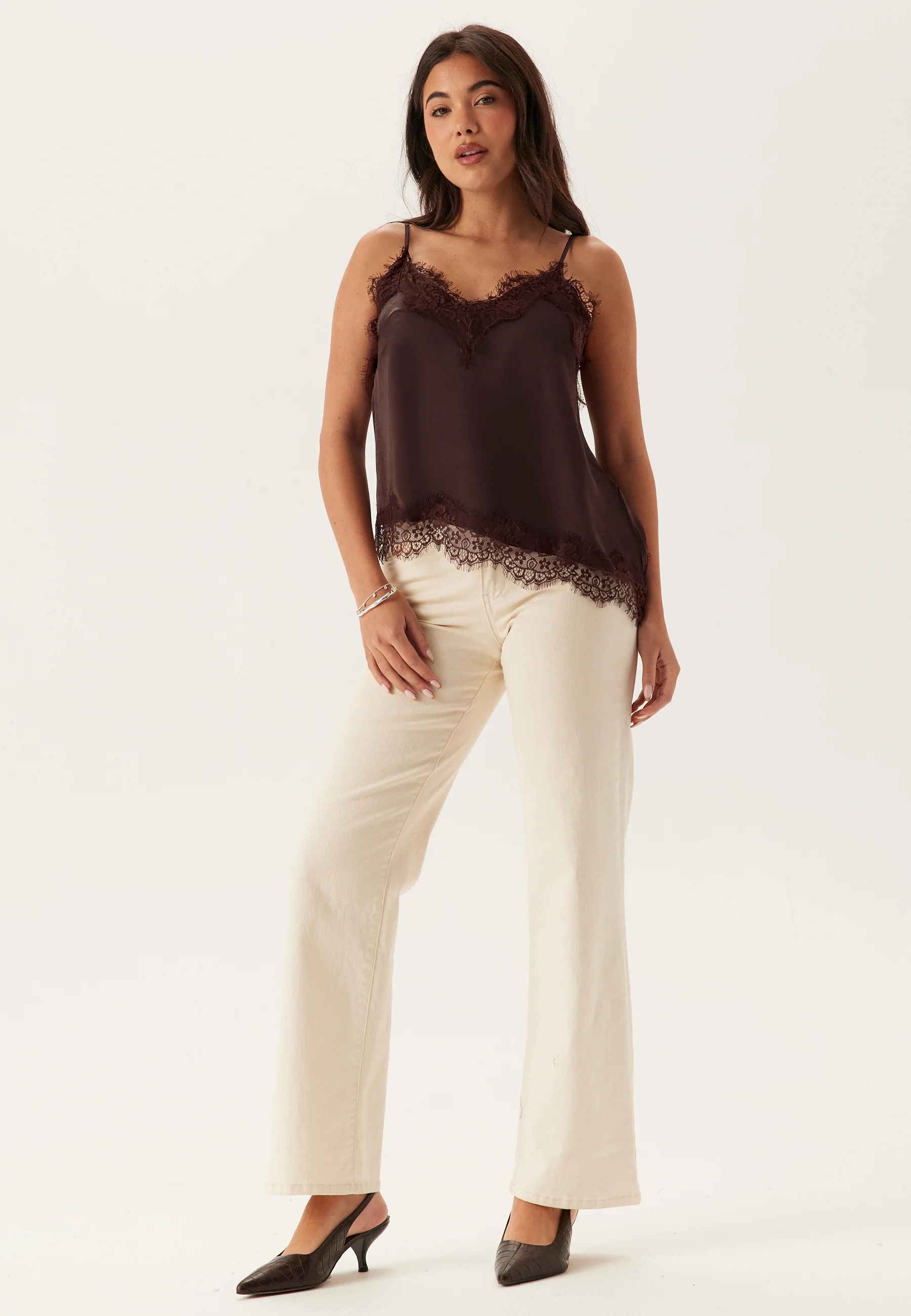 Viscose Satin Lace Singlet - Image 3
