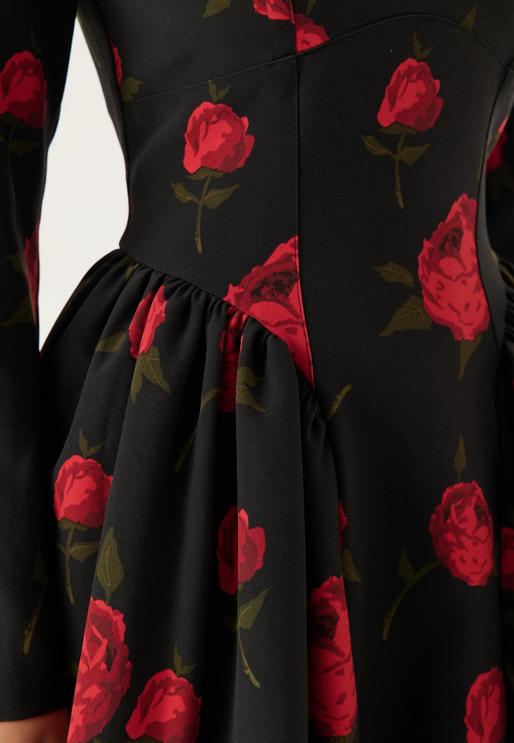 Volume Skirt Long Sleeve Mini Dress - Image 6
