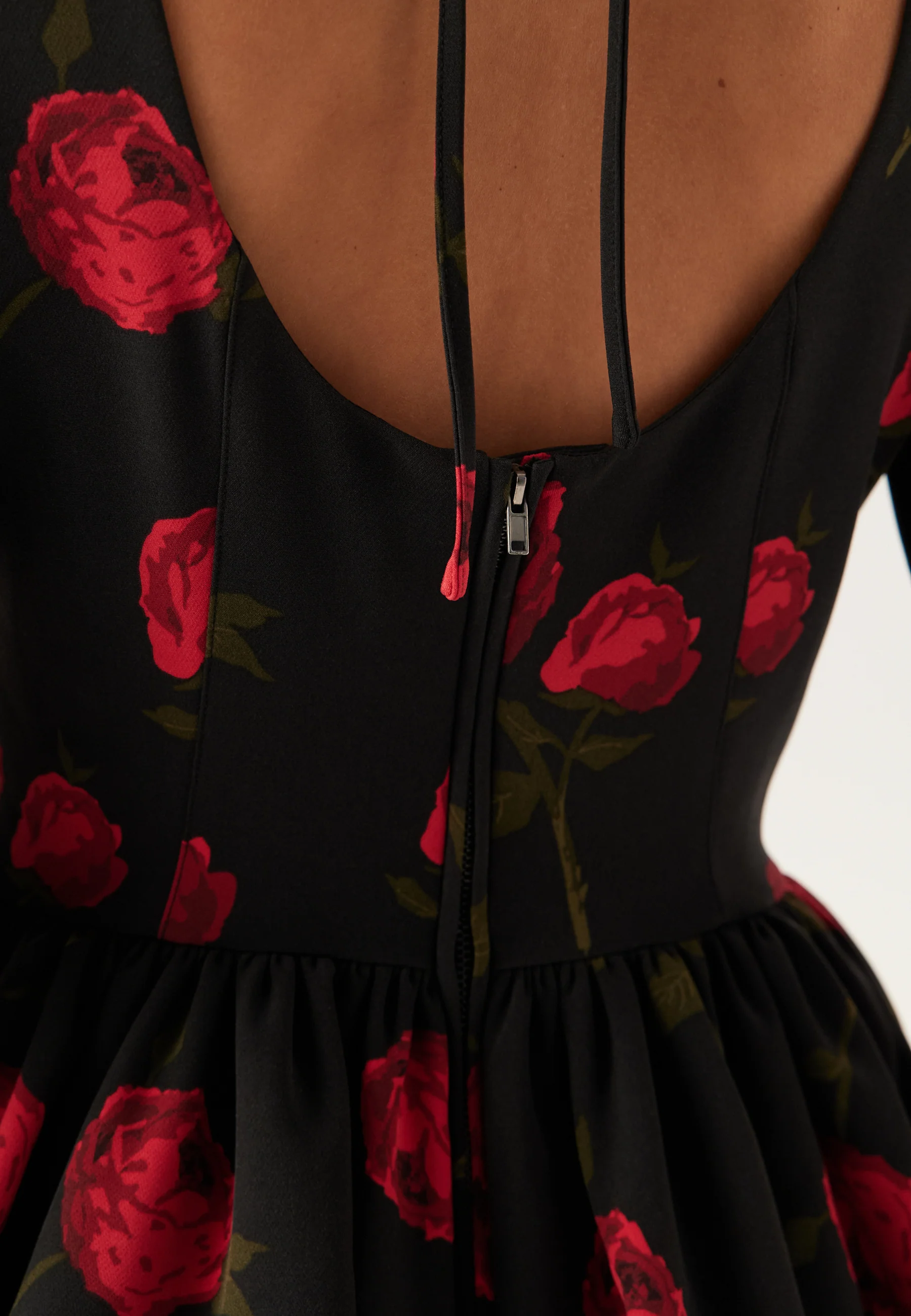 Volume Skirt Long Sleeve Mini Dress - Image 7